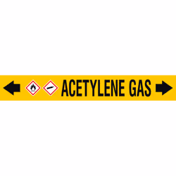 Brady ASMEPM-100X690MM-ACETYLENE GAS, Black, Yellow, Rectangle, Permanent, Black on yellow, Acrylic, Polyester, Gloss
