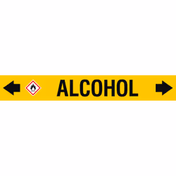 Brady ASMEPM-100X690MM-ALCOHOL, Black, Yellow, Rectangle, Permanent, Black on yellow, Acrylic, Polyester, Gloss