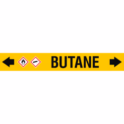 Brady ASMEPM-100X690MM-BUTANE, Black, Yellow, Rectangle, Permanent, Black on yellow, Acrylic, Polyester, Gloss