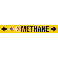 Brady ASMEPM-100X690MM-METHANE self-adhesive label Rectangle Permanent Black, Yellow 1 pc(s)