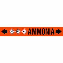 Brady ASMEPM-100X690MM-AMMONIA, Black, Orange, Rectangle, Permanent, Blue on orange, Acrylic, Polyester, Gloss