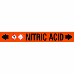 Brady ASMEPM-100X690MM-NITRIC ACID, Black, Orange, Rectangle, Permanent, Black on orange, Acrylic, Polyester, Gloss