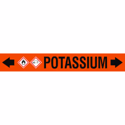 Brady ASMEPM-100X690MM-POTASSIUM, Black, Orange, Rectangle, Permanent, Black on orange, Acrylic, Polyester, Gloss