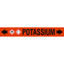 Brady ASMEPM-100X690MM-POTASSIUM self-adhesive label Rectangle Permanent Black, Orange 1 pc(s)