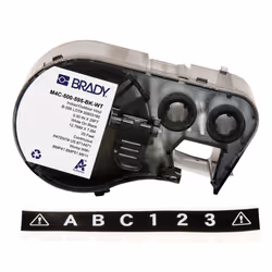Brady M4C-500-595-BK-WT, Black, White, Self-adhesive printer label, Continuous label, Vinyl, Thermal transfer, Acrylic