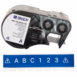 Brady M4C-750-595-BL-WT, Blue, White, Self-adhesive printer label, Continuous label, Vinyl, Thermal transfer, Acrylic