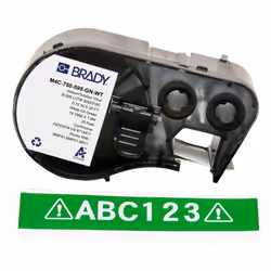 Brady M4C-750-595-GN-WT, Green, White, Self-adhesive printer label, Continuous label, Vinyl, Thermal transfer, Acrylic
