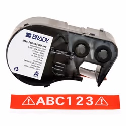 Brady M4C-750-595-RD-WT, Red, White, Self-adhesive printer label, Continuous label, Vinyl, Thermal transfer, Acrylic