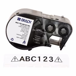 Brady M4C-750-595-WT-BK, Black, White, Self-adhesive printer label, Continuous label, Vinyl, Thermal transfer, Acrylic