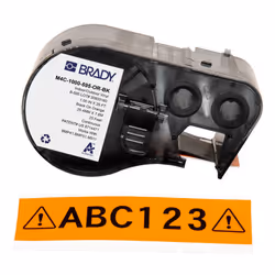 Brady M4C-1000-595-OR-BK, Black, Orange, Self-adhesive printer label, Continuous label, Vinyl, Thermal transfer, Acrylic
