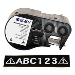 Brady M4C-1000-595-BK-WT printer label Black, White Self-adhesive printer label