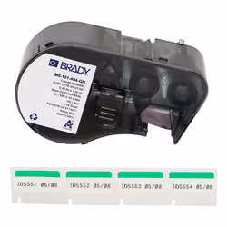 Brady M5-131-494-GN, Black, Green, White, Self-adhesive printer label, Die-cut label, Polyester, Thermal transfer, Acrylic