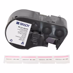 Brady M5-131-494-PK, Black, Pink, White, Self-adhesive printer label, Die-cut label, Polyester, Thermal transfer, Acrylic