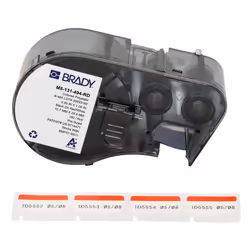 Brady M5-131-494-RD, Black, Red, White, Self-adhesive printer label, Die-cut label, Polyester, Thermal transfer, Acrylic