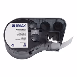Brady M5-49-494-RD, Black, Red, White, Self-adhesive printer label, Die-cut label, Roll, Polyester, Thermal transfer
