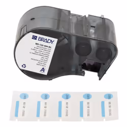 Brady M5-120-494-BL, Black, Blue, White, Self-adhesive printer label, Die-cut label, Polyester, Thermal transfer, Acrylic