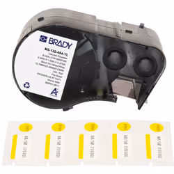 Brady M5-120-494-YL, Black, White, Yellow, Self-adhesive printer label, Die-cut label, Polyester, Thermal transfer, Acrylic
