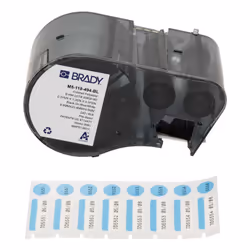 Brady M5-118-494-BL, Black, Blue, White, Self-adhesive printer label, Die-cut label, Polyester, Thermal transfer, Acrylic
