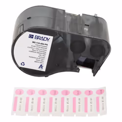 Brady M5-118-494-PK, Black, Pink, White, Self-adhesive printer label, Die-cut label, Polyester, Thermal transfer, Acrylic