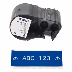 Brady M5C-1500-595-BL-WT, Blue, White, Self-adhesive printer label, Continuous label, Vinyl, Thermal transfer, Acrylic