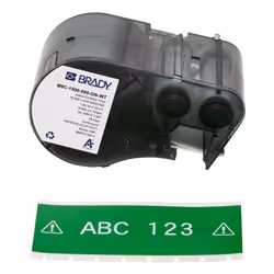 Brady M5C-1500-595-GN-WT, Green, White, Self-adhesive printer label, Continuous label, Vinyl, Thermal transfer, Acrylic