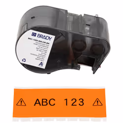 Brady M5C-1500-595-OR-BK, Black, Orange, Self-adhesive printer label, Continuous label, Vinyl, Thermal transfer, Acrylic