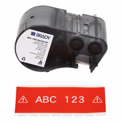 Brady M5C-1500-595-RD-WT, Red, White, Self-adhesive printer label, Continuous label, Vinyl, Thermal transfer, Acrylic