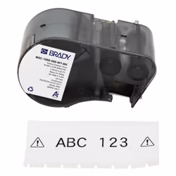 Brady M5C-1500-595-WT-BK, Black, White, Self-adhesive printer label, Continuous label, Vinyl, Thermal transfer, Acrylic