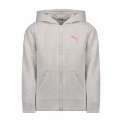 PUMA girls Core Logo Zip Up Hoodie Hooded Sweatshirt White Small US