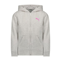 PUMA girls Core Logo Zip Up Hoodie Hooded Sweatshirt  White  Small US