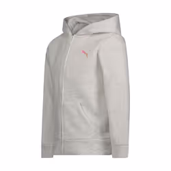 PUMA girls Core Logo Zip Up Hoodie Hooded Sweatshirt  White  Small US