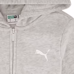PUMA girls Core Logo Zip Up Hoodie Hooded Sweatshirt  White  Small US