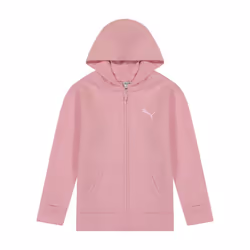 PUMA girls Core Logo Zip Up Hoodie Hooded Sweatshirt  Light Pink  X-Large US