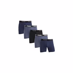 PUMA Mens Microfiber Boxer Brief 5-Pack - Blue gray and Black Medium