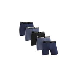 PUMA Mens Microfiber Boxer Brief  5-Pack - Blue  gray and Black Medium