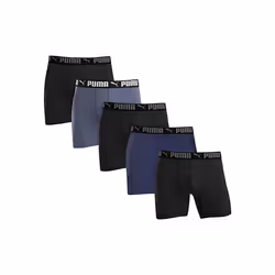 PUMA Men's Microfiber Boxer Brief  5-Pack - Blue  Gray and Black X-Large
