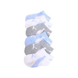 Puma Infant Boy's Low Cut Socks 6-Pairs Cushioned White/Light Blue Sz. 12-24M