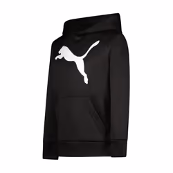 PUMA Boys' Logo Pullover Hoodie  Black/White  Medium