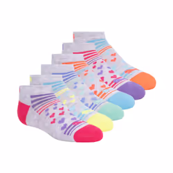 PUMA Kids Big girls 6 Pack Low cut Socks greenOrange 9-11