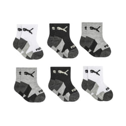 PUMA Baby 6 Pack Infant Anklet Socks  WhiteBlack  0-12 Months US