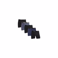 Puma Men's Microfiber Boxer 5-pack Brief  Black/ Grey/ Blue  X-Large