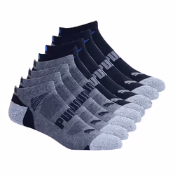 PUMA Mens No show Sport Socks  Moisture Control  Arch Support (8 Pair) (Regular Shoe Size: 6-12  Black)