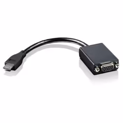 Lenovo Mini-HDMI to VGA, VGA (D-Sub), HDMI Type C (Mini), Male, Male, 1920 x 1200 pixels, Black