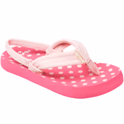 Reef Little Ahi Kids Girls Summer Beach Holiday Pool Slip On Flip Flops Sandals - 2/3K, Pink Polka
