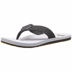 Quiksilver mens Carver Suede 3 Point Flip Flop Athletic sandals Grey/White/Grey 9 US
