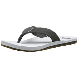 Quiksilver mens Carver Suede 3 Point Flip Flop Athletic sandals  Grey/White/Grey  9 US