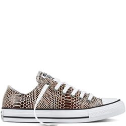 CONVERSE CTAS OX 557982C SNAKE SKIN LEATHER TRAINERS BRN/BLK/WHT WOMENS UK 3-8 - UK 4-EU 36.5