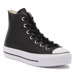 Converse Chuck Taylor All Star Womens Black Lift Clean Hi Trainers - UK 5