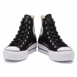 Converse Chuck Taylor All Star Womens Black Lift Clean Hi Trainers - UK 5