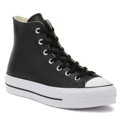 Converse Chuck Taylor All Star Womens Black Lift Clean Hi Trainers - UK 7